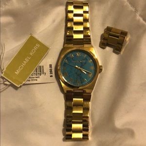 Michael Kors Watch, turquoise marble inside.